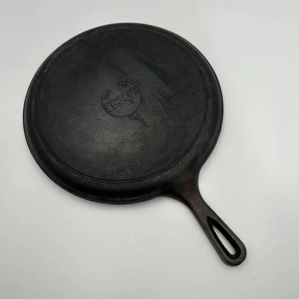 Vintage Lodge USA  90G Cast Iron Flat Griddle Skillet 10.5” Round Seaspned